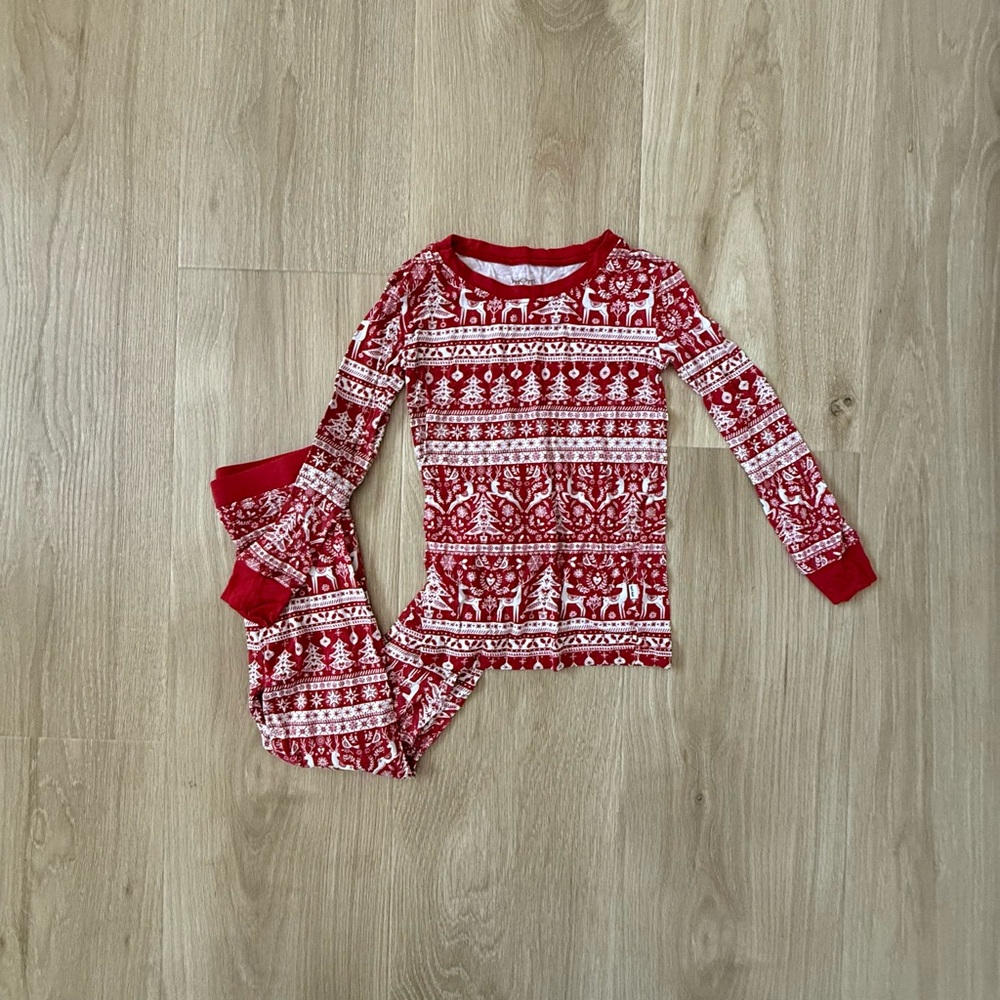 Little Sleepies Red and White Kids Pajama Set